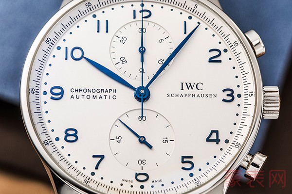 二手万国葡计蓝针手表比表盘展示图