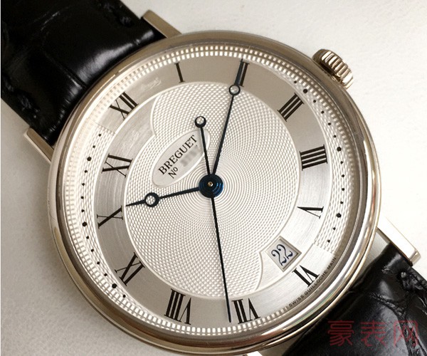 宝玑经典系列18K白金款大三针手表