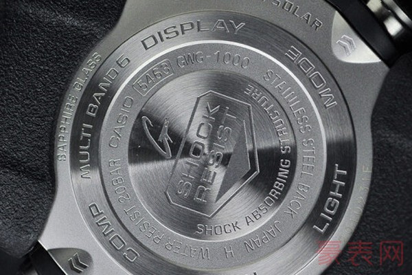 二手准新品卡西欧G-SHOCK系列GWG-1000-1A3手表背面展示